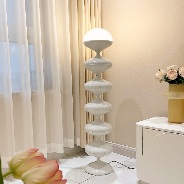 Traditional French Gourd Iron Acrylic 1-Light Standing Floor Lamp For Living Room - Image 12