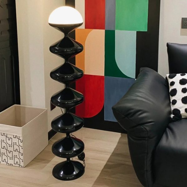 Traditional French Gourd Iron Acrylic 1-Light Standing Floor Lamp For Living Room - Image 11