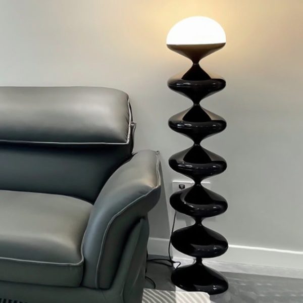 Traditional French Gourd Iron Acrylic 1-Light Standing Floor Lamp For Living Room - Image 7