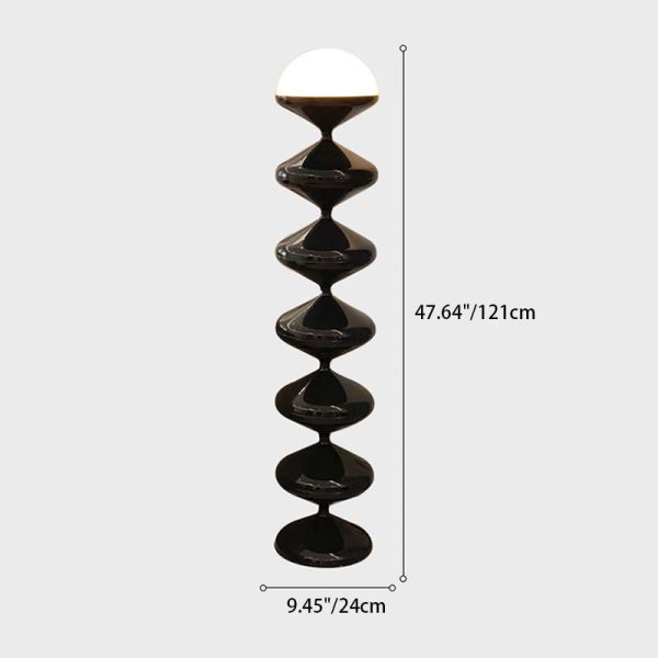 Traditional French Gourd Iron Acrylic 1-Light Standing Floor Lamp For Living Room - Image 4