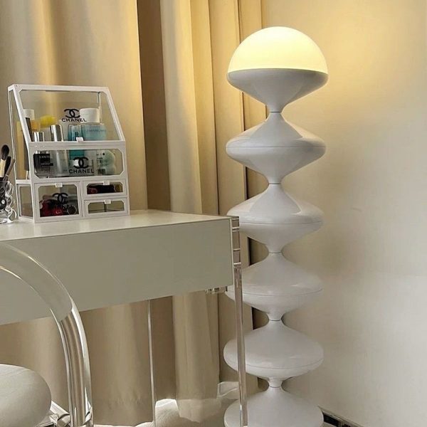 Traditional French Gourd Iron Acrylic 1-Light Standing Floor Lamp For Living Room - Image 8