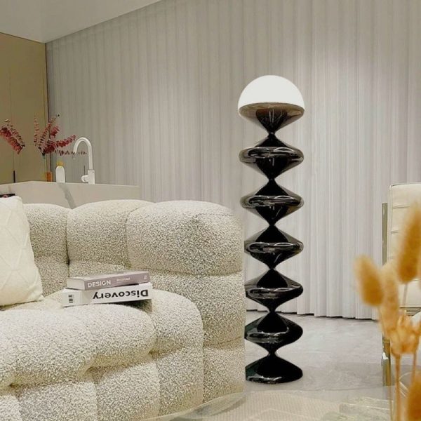 Traditional French Gourd Iron Acrylic 1-Light Standing Floor Lamp For Living Room - Image 14