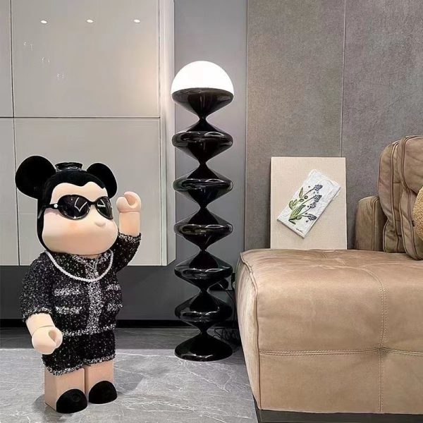 Traditional French Gourd Iron Acrylic 1-Light Standing Floor Lamp For Living Room - Image 13