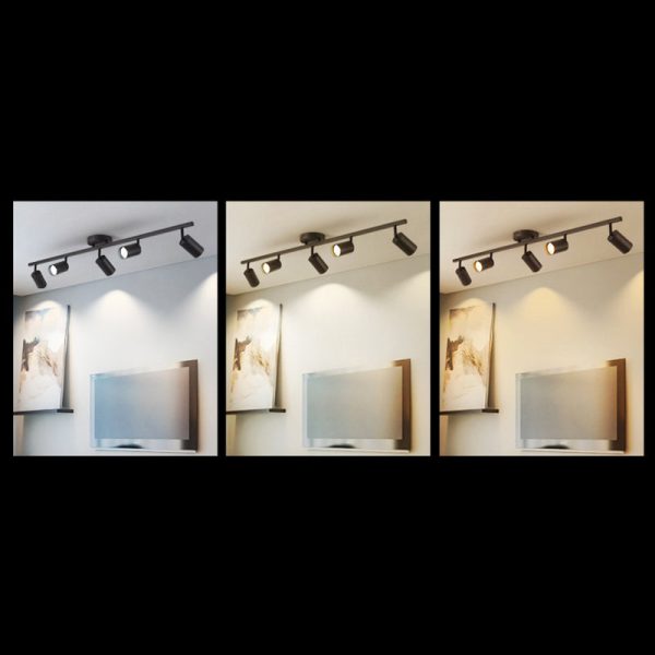 Contemporary Simplicity Iron Aluminum 3/4/5-Light Track Adjustable Spotlight Semi-Flush Mount Ceiling Light For Living Room - Image 10