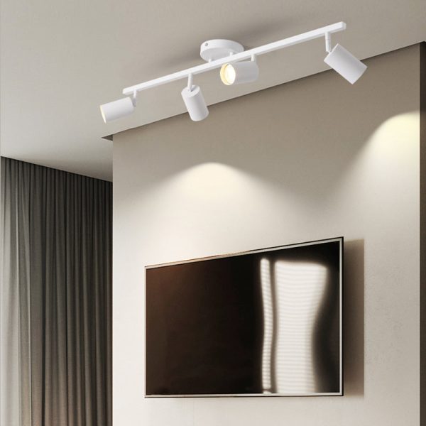 Contemporary Simplicity Iron Aluminum 3/4/5-Light Track Adjustable Spotlight Semi-Flush Mount Ceiling Light For Living Room - Image 12