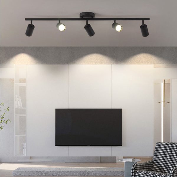 Contemporary Simplicity Iron Aluminum 3/4/5-Light Track Adjustable Spotlight Semi-Flush Mount Ceiling Light For Living Room - Image 13