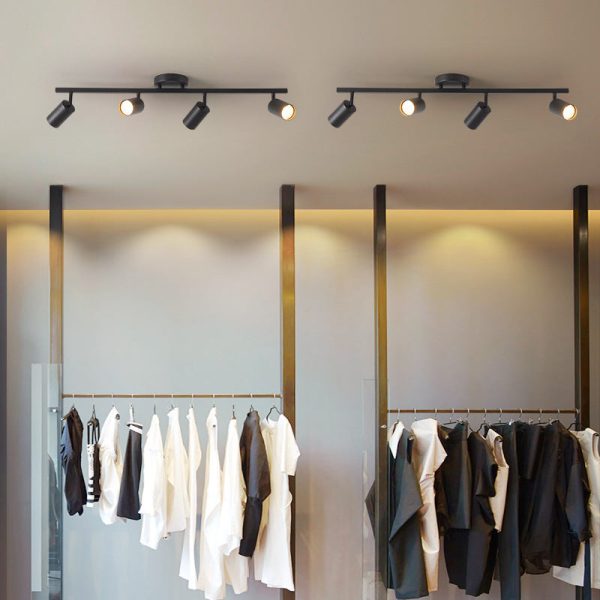 Contemporary Simplicity Iron Aluminum 3/4/5-Light Track Adjustable Spotlight Semi-Flush Mount Ceiling Light For Living Room - Image 3