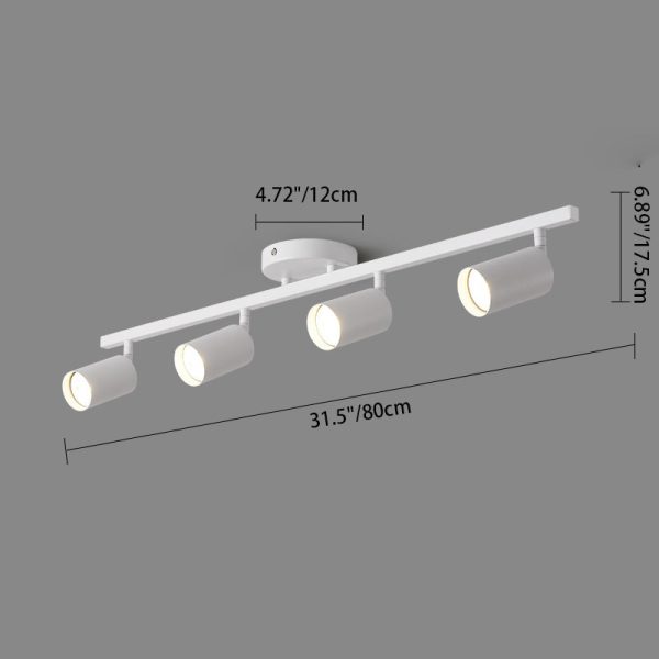 Contemporary Simplicity Iron Aluminum 3/4/5-Light Track Adjustable Spotlight Semi-Flush Mount Ceiling Light For Living Room - Image 6