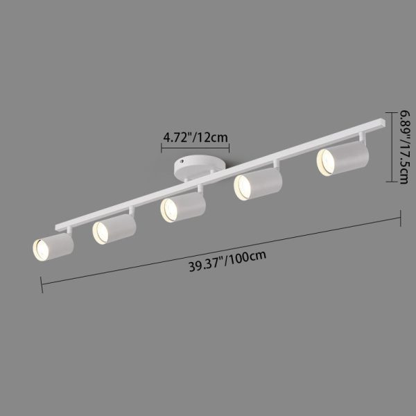 Contemporary Simplicity Iron Aluminum 3/4/5-Light Track Adjustable Spotlight Semi-Flush Mount Ceiling Light For Living Room - Image 5