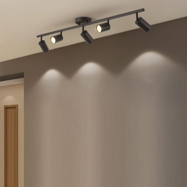 Contemporary Simplicity Iron Aluminum 3/4/5-Light Track Adjustable Spotlight Semi-Flush Mount Ceiling Light For Living Room - Image 2