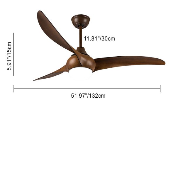 Contemporary Retro ABS Fan Blade Acrylic Shade LED Downrods Ceiling Fan Light For Living Room - Image 4