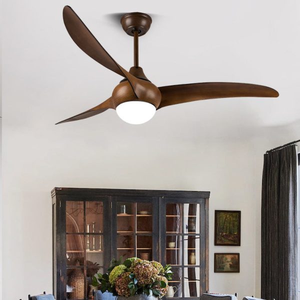 Contemporary Retro ABS Fan Blade Acrylic Shade LED Downrods Ceiling Fan Light For Living Room - Image 2