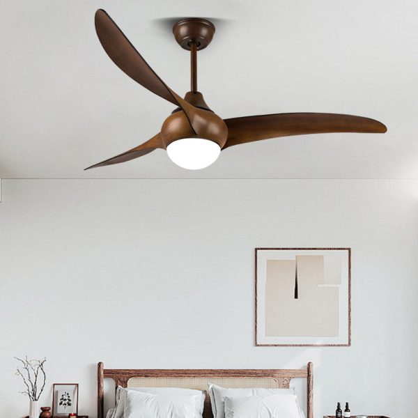 Contemporary Retro ABS Fan Blade Acrylic Shade LED Downrods Ceiling Fan Light For Living Room - Image 3