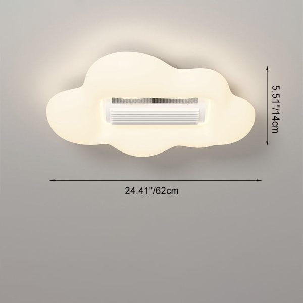 Contemporary Creative Cartoon Airplane Cloud PE Shade LED Kids Flush Mount Ceiling Invisible Bladeless Fan Light For Bedroom - Image 3