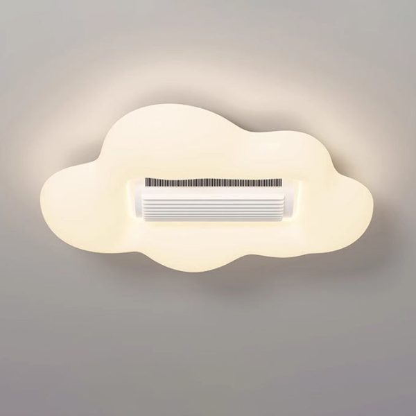 Contemporary Creative Cartoon Airplane Cloud PE Shade LED Kids Flush Mount Ceiling Invisible Bladeless Fan Light For Bedroom - Image 10