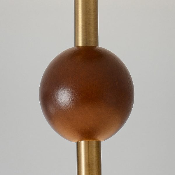 Traditional French Solid Wood Fabric Round Shade 4-Light Semi-Flush Mount Ceiling Light For Living Room - Image 7