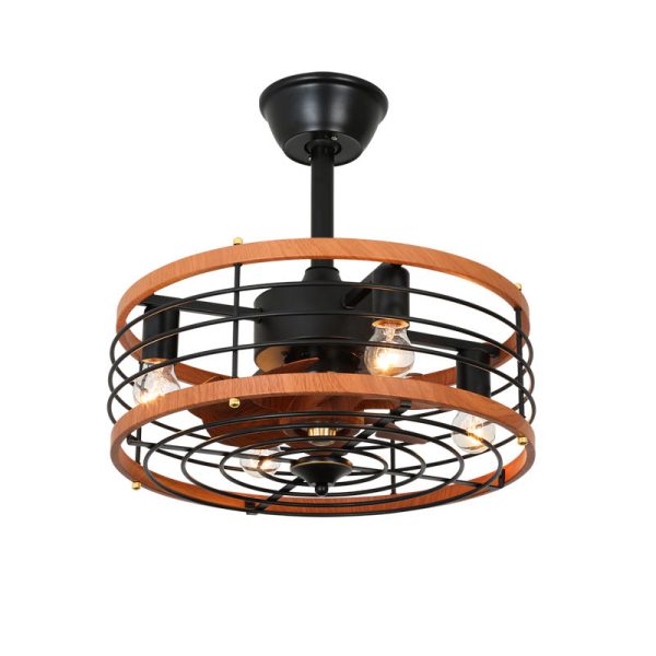 Traditional Farmhouse Iron Cylinder Frame ABS Fans 4-Light Downrods Ceiling Fan Light For Bedroom - Image 13
