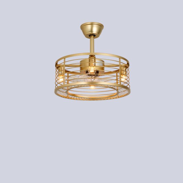 Traditional Farmhouse Iron Cylinder Frame ABS Fans 4-Light Downrods Ceiling Fan Light For Bedroom - Image 11