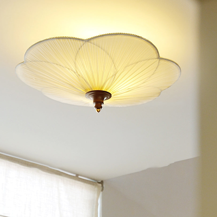 BS-Lighting-LL04006-8.jpg Traditional French Wood Hardware Plum Blossom Fabric Shade 3-Light Semi-Flush Mount Ceiling Light For Living Room - Image 1