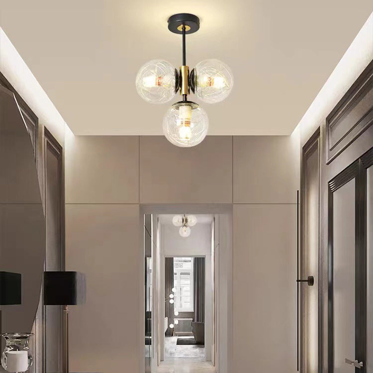 BS-Lighting-LL04147-23.jpg Modern Simplicity Hardware Glass Ball Shade 3-Light Semi-Flush Mount Ceiling Light For Living Room - Image 1