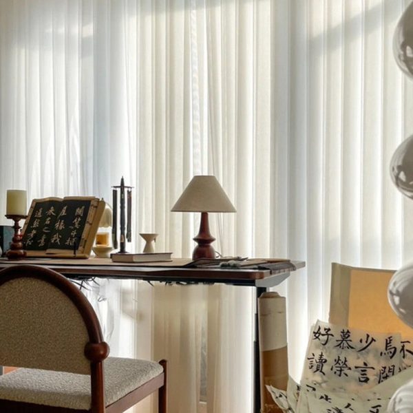 Traditional Vintage Fabric Conical Shade Solid Wood Base 1-Light Table Lamp For Bedroom - Image 7