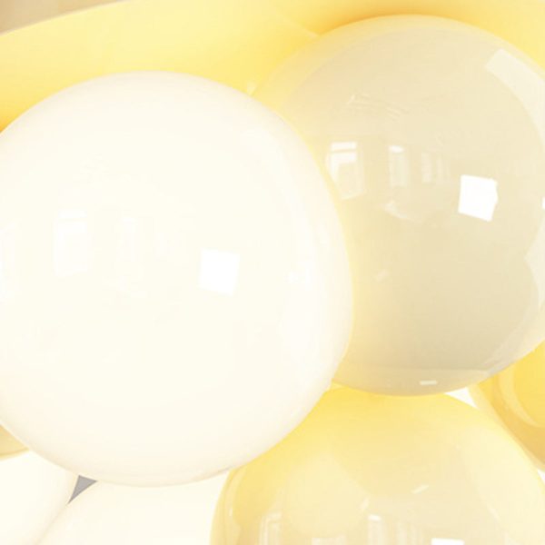 Contemporary Scandinavian Iron Magic Bean Glass Shade 1-Light Semi-Flush Mount Ceiling Light For Hallway - Image 7