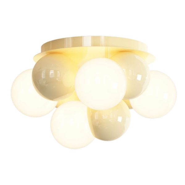 Contemporary Scandinavian Iron Magic Bean Glass Shade 1-Light Semi-Flush Mount Ceiling Light For Hallway - Image 16