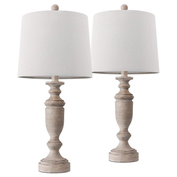 Modern Eclectic Fabric Round Shade Solid Wood 1-Light Table Lamp For Bedroom - Image 9