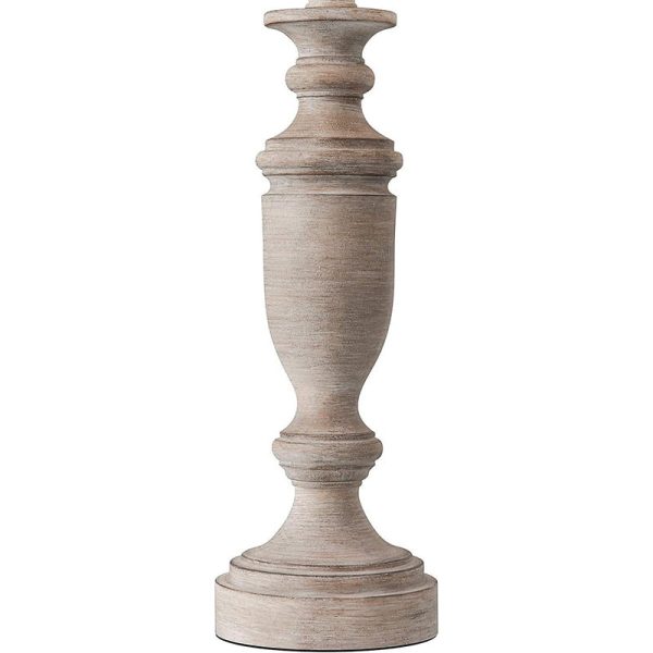 Modern Eclectic Fabric Round Shade Solid Wood 1-Light Table Lamp For Bedroom - Image 5