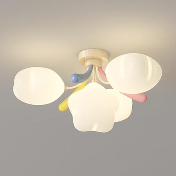 Contemporary Creative Pentagram PE Shade Iron LED Semi-Flush Mount Ceiling Light For Living Room - Image 6