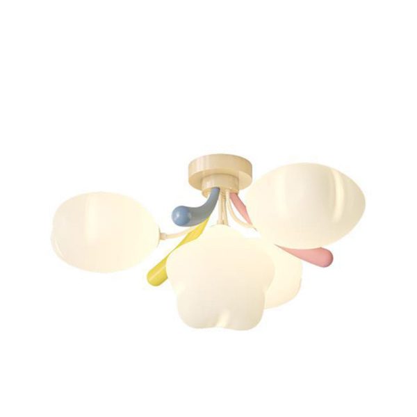 Contemporary Creative Pentagram PE Shade Iron LED Semi-Flush Mount Ceiling Light For Living Room - Image 8