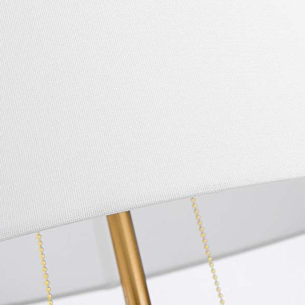 Modern Luxury Fabric Tapered Shade Raw White Alabaster Base 1-Light Table Lamp For Bedroom - Image 6