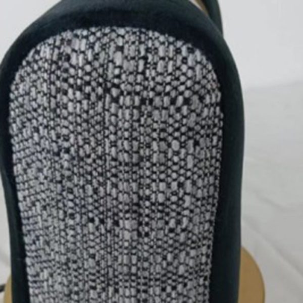 Modern Eclectic Fabric Square Shade Leather Iron 1-Light Table Lamp For Bedroom - Image 5