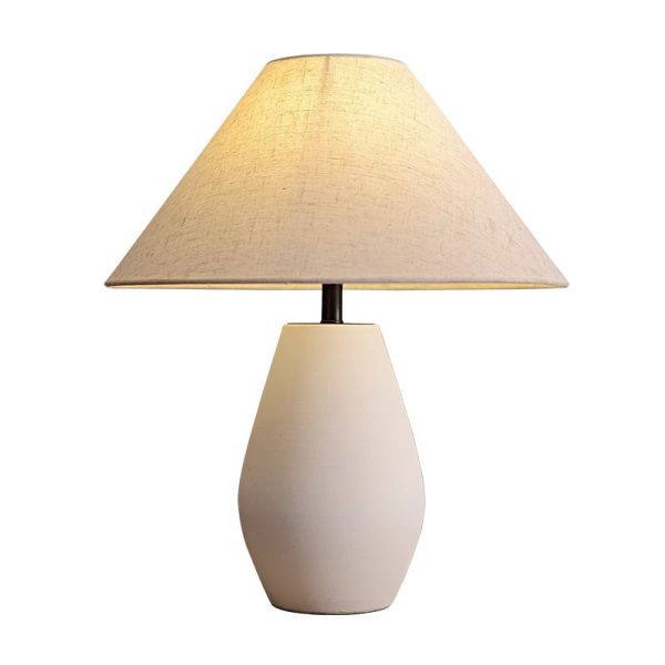 Traditional Vintage Fabric Tapered Shade Ceramic Bottle Base 1-Light Table Lamp For Bedroom - Image 7