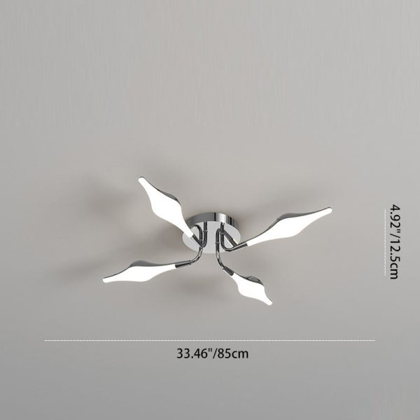 Contemporary Luxury Iron Frame Acrylic Rhomboid Shade LED Semi-Flush Mount Ceiling Light For Living Room - Image 3