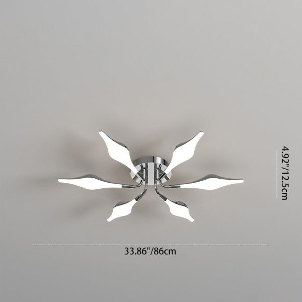 Contemporary Luxury Iron Frame Acrylic Rhomboid Shade LED Semi-Flush Mount Ceiling Light For Living Room - Image 4