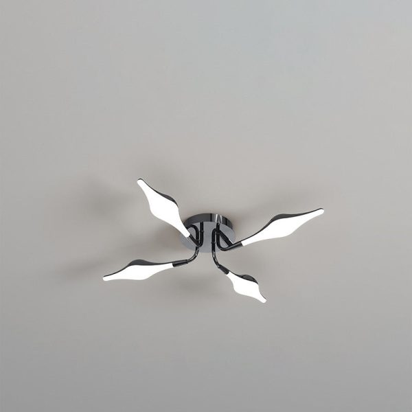 Contemporary Luxury Iron Frame Acrylic Rhomboid Shade LED Semi-Flush Mount Ceiling Light For Living Room - Image 9