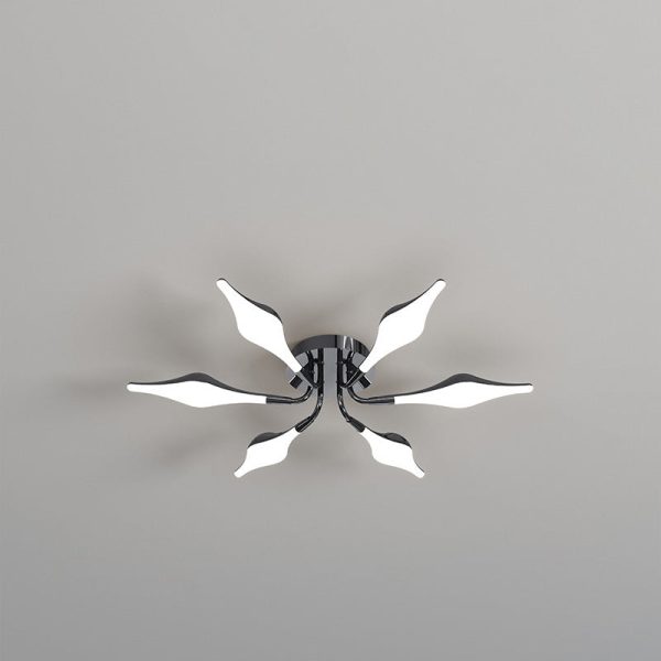 Contemporary Luxury Iron Frame Acrylic Rhomboid Shade LED Semi-Flush Mount Ceiling Light For Living Room - Image 10