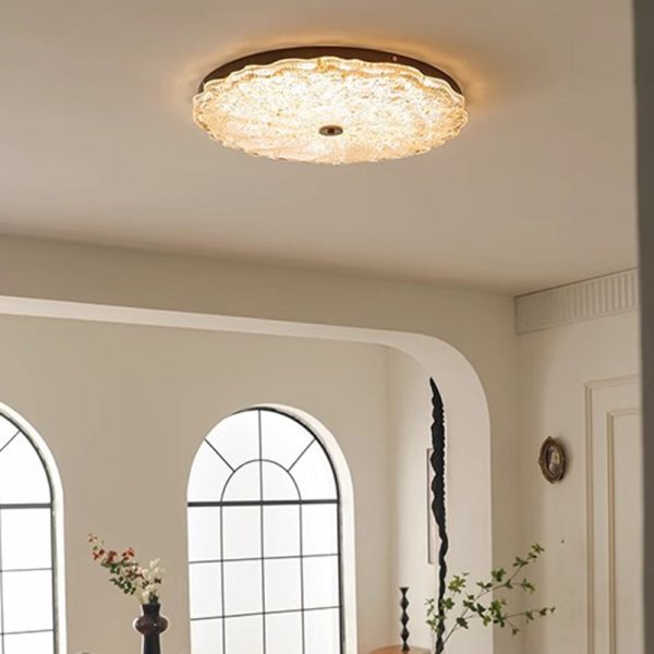 Modern Luxury Iron Resin Round Shade LED Flush Mount Ceiling Light For Bedroom - Image 17