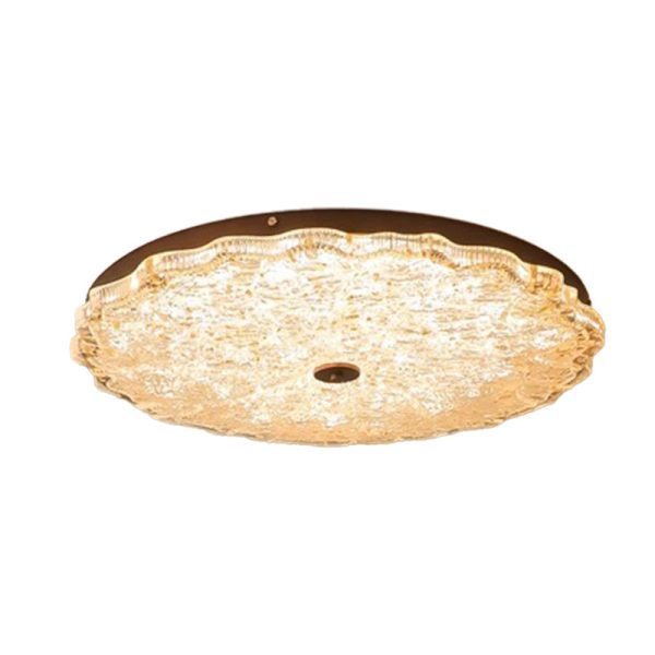 Modern Luxury Iron Resin Round Shade LED Flush Mount Ceiling Light For Bedroom - Image 16