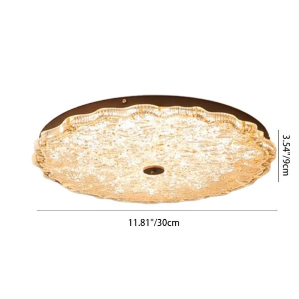 Modern Luxury Iron Resin Round Shade LED Flush Mount Ceiling Light For Bedroom - Image 4