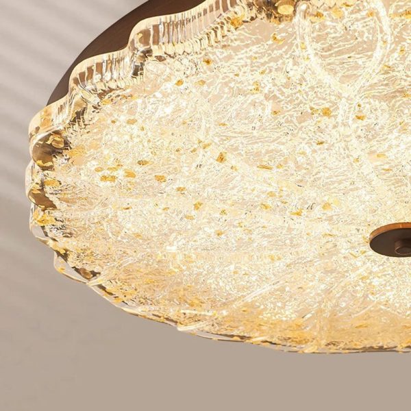 Modern Luxury Iron Resin Round Shade LED Flush Mount Ceiling Light For Bedroom - Image 10
