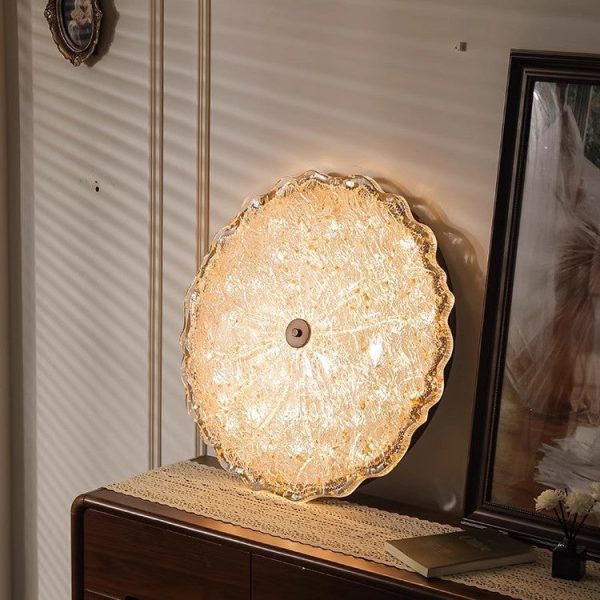 Modern Luxury Iron Resin Round Shade LED Flush Mount Ceiling Light For Bedroom - Image 9