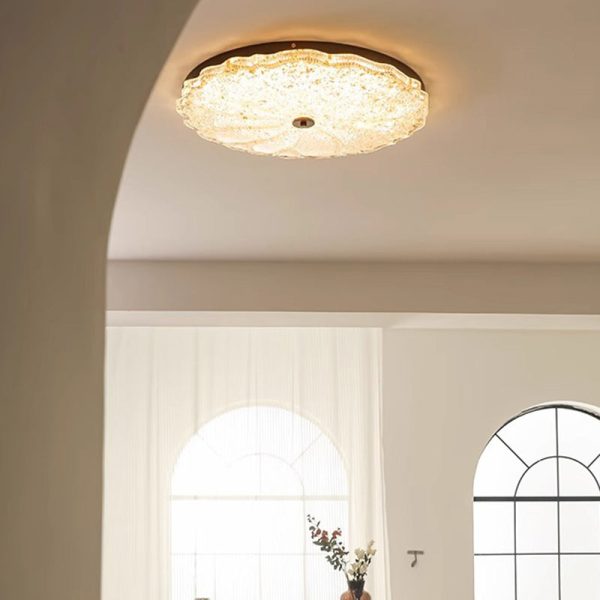 Modern Luxury Iron Resin Round Shade LED Flush Mount Ceiling Light For Bedroom - Image 13