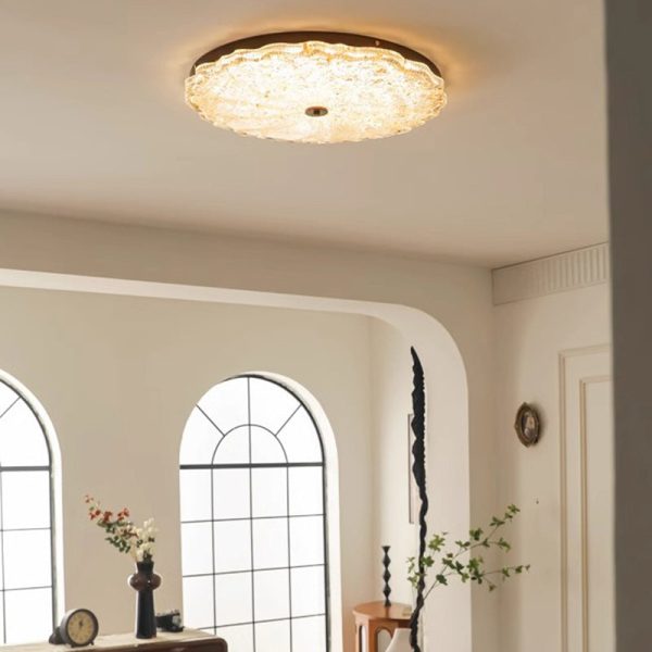 Modern Luxury Iron Resin Round Shade LED Flush Mount Ceiling Light For Bedroom - Image 12
