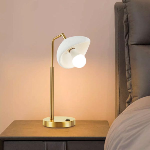 Contemporary Nordic High-Density Polystyrene Round Shade Hardware 1-Light Table Lamp For Bedroom - Image 3