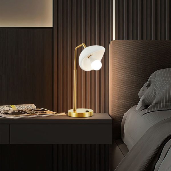 Contemporary Nordic High-Density Polystyrene Round Shade Hardware 1-Light Table Lamp For Bedroom - Image 13