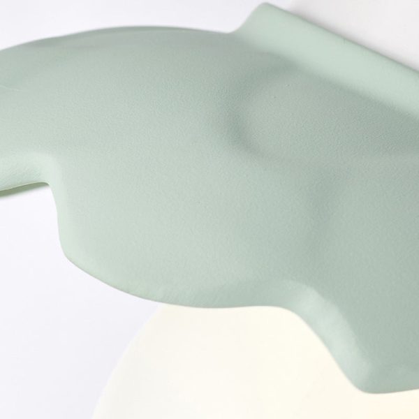 Traditional French Resin Flower PE Ball Shade 1-Light Semi-Flush Mount Ceiling Light For Living Room - Image 7