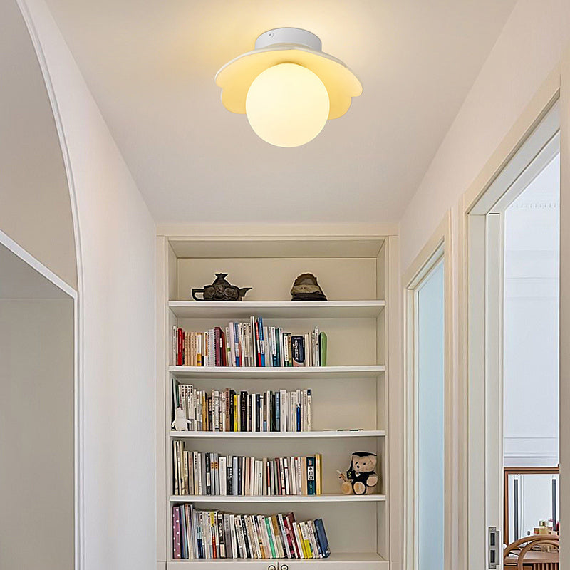 BS-Lighting-LL04645-12.jpg Traditional French Resin Flower PE Ball Shade 1-Light Semi-Flush Mount Ceiling Light For Living Room - Image 1