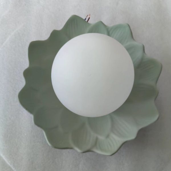 Traditional French Resin Flower PE Ball Shade 1-Light Semi-Flush Mount Ceiling Light For Living Room - Image 26